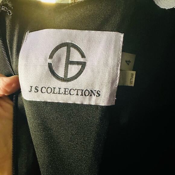 JS Collection Scuba Black Cold-Shoulder Mesh Cocktail Dress Size 4 - Picture 7 of 12